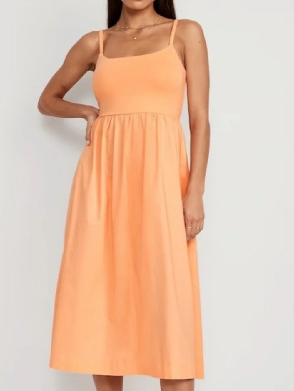 Old Navy Orange Midi Tank Dress